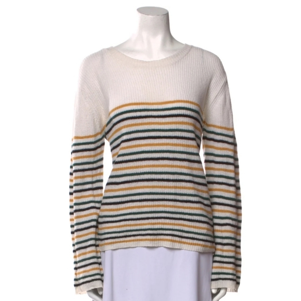 A.L.C. Multicolor Striped Crew Wool Blend Neck Sweater EXCELLENT S - Picture 2 of 6